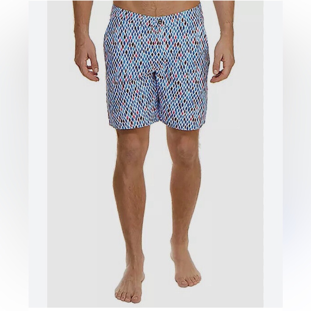 Jachs Swim Mosaic Blue/red Short Trunks Hampton Fit Size L
